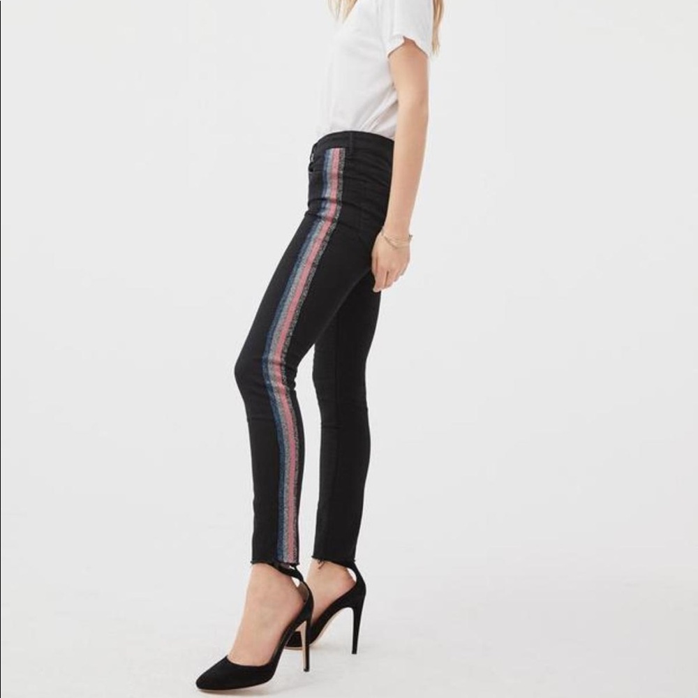MOTHER Looker Ankle Fray Jean Gliter Racer Guilty